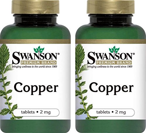 Suplemento de Mineral de cobre Swanson Premium 2mg--300 comprimidos (2 botellas cada uno de)