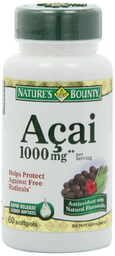 Recompensa Acai 1000mg cápsulas de la naturaleza - 60ct, botellas 0,21 (paquete de 2)