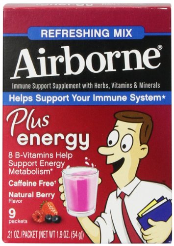 Aire más energía vitamina C 1000mg y vitamina B suplemento de apoyo inmune, paquetes de polvo, Berry, Conde 9