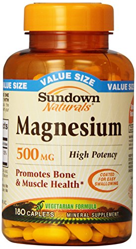 Sundown Naturals magnesio 500 Mg comprimidos valor tamaño, cuenta 180