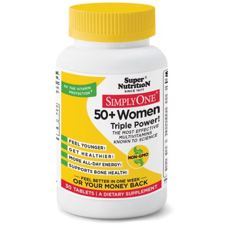 SuperNutrition SimplyOne 50 mujeres más del triple de potencia comprimidos multivitamínicos 30 Ct