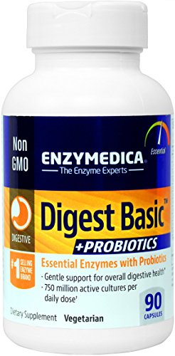 Enzymedica - Basic Digest + probióticos, enzimas digestivas esenciales con probióticos, 90 cápsulas