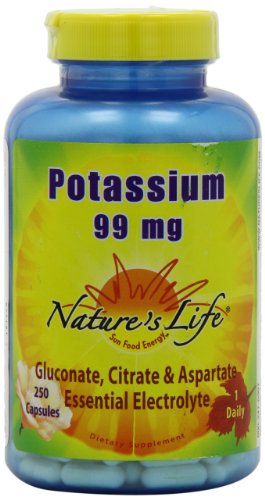 De la naturaleza vida potasio, gluconato, citrato y Asparate, 99 Mg, 250 cápsulas
