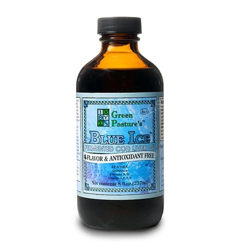 Pasto verde azul hielo bacalao fermentado 8-oz de aceite de hígado sin sabor en el envasado de alta calidad, PureTrace certificado (paquete 1)