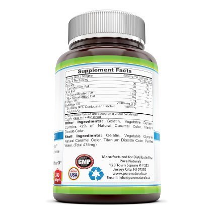Naturals Pure CLA 1000 Mg 240 cápsulas - aumenta la tasa metabólica - promueve el crecimiento de los músculos sanos - peso saludable gestión
