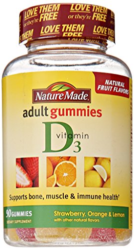 Naturaleza hecha de gomitas adultos vitamina D, la cuenta 90