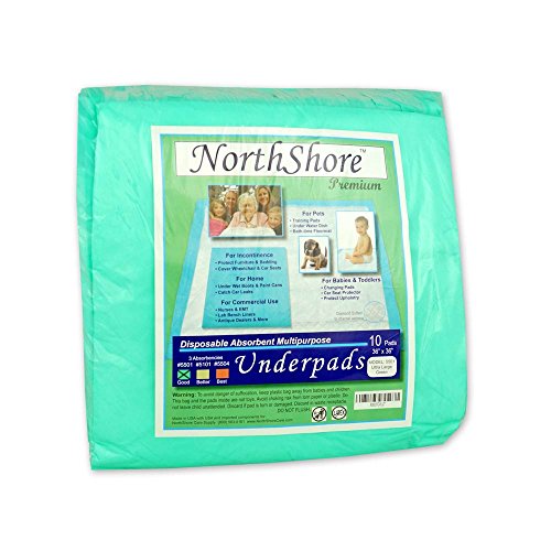 NorthShore Premium verde los protectores Súper absorbentes, 40 oz, tamaño Ultra grande 36 x 36, paquete/10