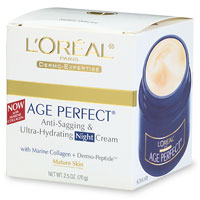 Loreal Age Perfect Flacidez anti y Ultra Hidratante Crema de noche para pieles maduras - 2.5 Oz, paquete de 2