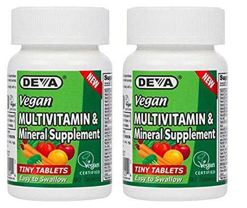 Vitaminas de Deva Vegan vegano ficha pequeña multivitamínico y Mineral (90 Tabs X 2)