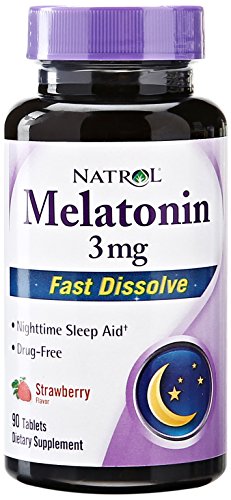 Natrol Melatonina 3mg rápida disolver tabletas, fresa, 90-cuenta