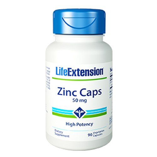 Vida extensión Zinc Caps 50 Mg alta potencia 90 vegetales cápsulas