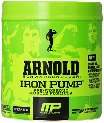 Muscle Pharm Arnold Schwarzenegger serie hierro bomba pre-entrenamiento fórmula, Fruit Punch, 30 porciones