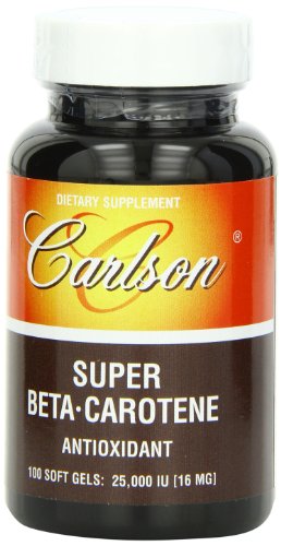 Carlson Labs Super Beta caroteno, antioxidante 100 cápsulas-25.000 UI (16 MG)