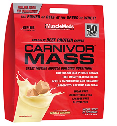 MuscleMeds, masa de Carnivor anabólicos carne proteína Gainer, 10 libras