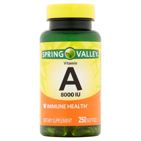 Spring Valley Vitamina A 8000 UI Cápsulas Suplemento Dietéticos, 250 Conde