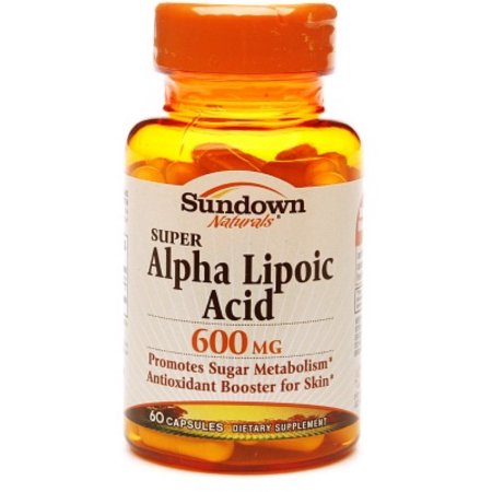 Sundown Naturals Súper ácido alfa lipoico 600 mg cápsulas 60 ea (Pack de 3)