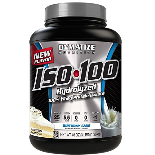 Dymatize ISO-100 hidrolizado 100% aislado de proteína de suero de leche - torta de cumpleaños 3 libras