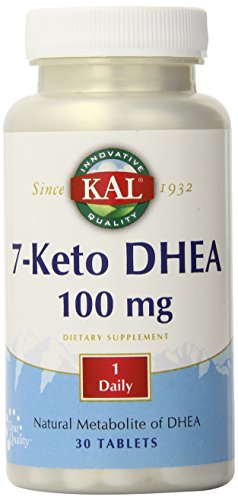 KAL 7-Keto DHEA suplemento, 100 mg, 30 cuenta