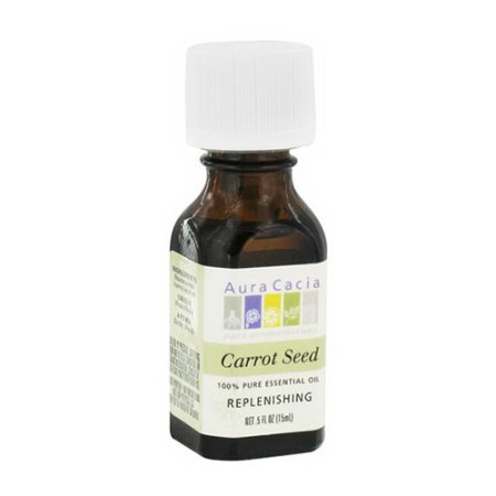 Aura Cacia esencial Zanahoria Aceite de semilla de 0,5 Oz, Anti Envejecimiento Rellenador, paquete de 2