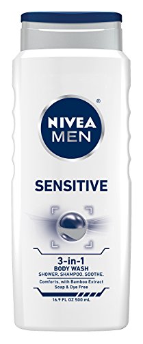 NIVEA MEN sensible 3 en 1 Body Wash para cuerpo, cara y cabello, 16.9 oz botella (paquete de 3)