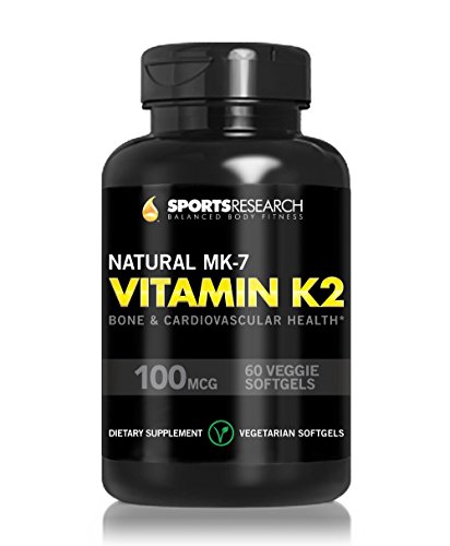 100 microgramos de la vitamina K2 (MK7); Potenciado con aceite de coco orgánico para una mejor absorción; No-GMO, Gluten y soja gratis - 60 cápsulas vegetales líquidas, Made in USA