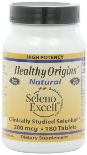 Origen sano selenio Seleno Excel Multi vitaminas, 200 Mcg, cuenta 180
