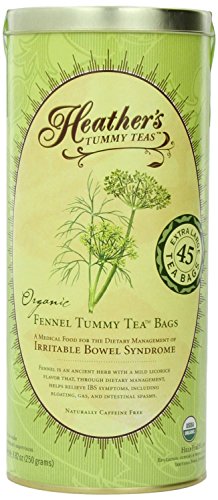 Barriga tés orgánicos Hinojo té de Heather bolsas (bolsitas Jumbo 45) para el SCI, 8,82 onzas