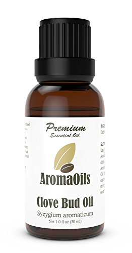 Clavo aceite esencial de yemas por AromaOils - 1 oz (30 ml) - aceite 100% puro terapéuticas aromáticas mejor para aliviar el dolor dolor de muelas, aromaterapia y como un antiséptico Natural