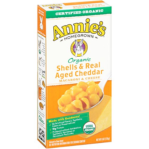 De Annie granadas de cosecha propia y Real de años Mac Cheddar y queso, cajas de 6 onzas (Pack de 12)