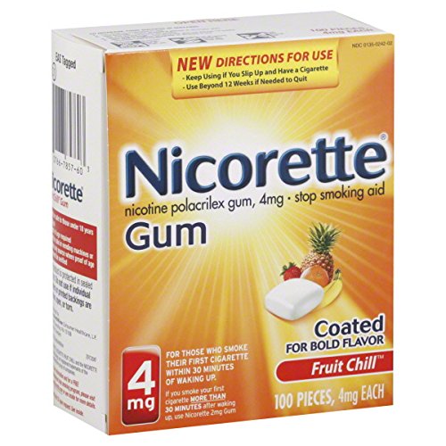 Chicles Nicorette 100-PK - frutas (4 mg)