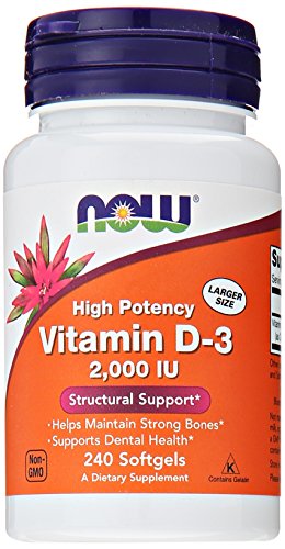AHORA alimentos vitamina D-3, estructural soporte 2000 U.I., 240 cápsulas