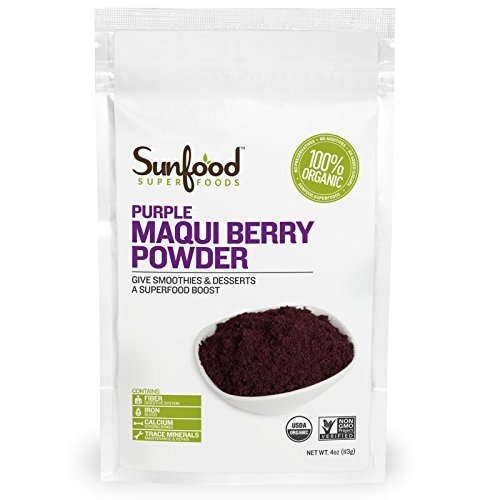 SunFood crudo orgánico Maqui Berry polvo - 4 oz de Sunfood