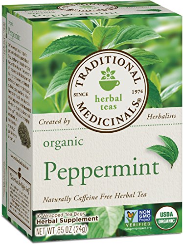 Medicinales tradicionales té de menta orgánica, 16 bolsas de té (paquete de 6)