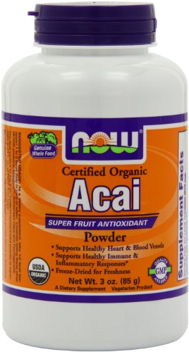 Ahora los alimentos certificación orgánicos polvo de Acai, 3 onzas