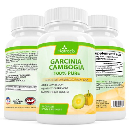(180 Caps Veggie) 100% puro extracto de Garcinia cambogia HCA Con mayor pérdida de potencia Garcinia cambogia peso rápido de l