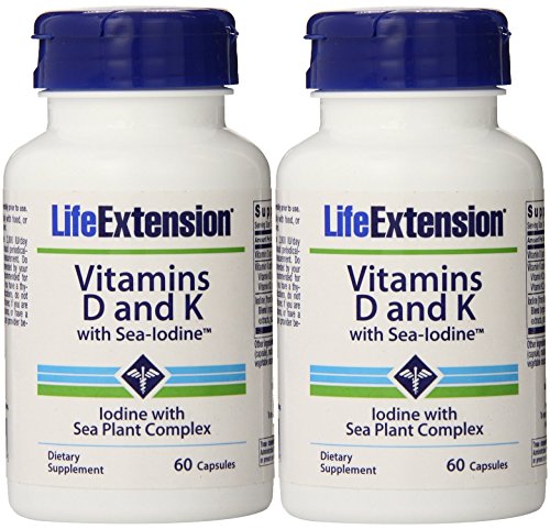Extensión de vida vitaminas D y K con mar-yodo 60 capsulas (pack 2)