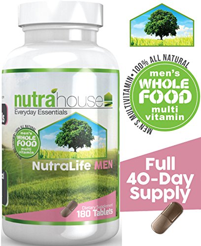 Multivitaminas 120 NutraLife todo alimento masculino tabletas - 40 día suministramos! Más de 75 ingredientes activos, 9 súper mezclas, verdadera comida, verduras y frutas reales, enzimas y antioxidantes. Multivitamínico de los hombres mejor. Apto para veg