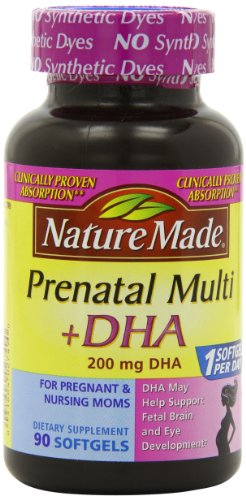 Naturaleza hecha PrenatalMulti + DHA 200 Mg cápsulas, valor tamaño, 60 + 30 cápsulas líquidas