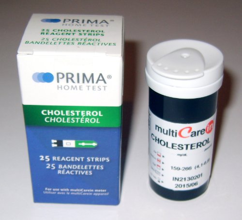 Prima casa/medidor 2 en 1 tiras reactivas de colesterol (paquete de 25 unidades)