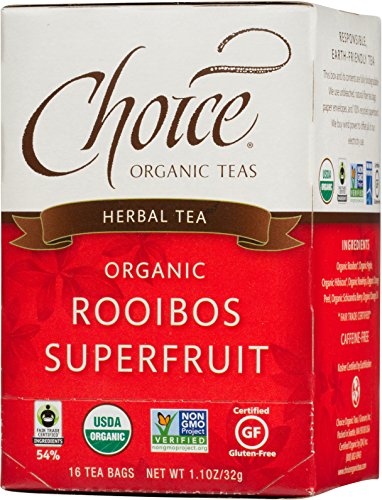 Selección de tés orgánicos té de Rooibos superfrutas, bolsitas de té 16-Count (paquete de 6)