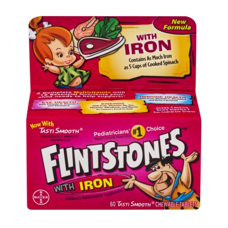 Con FLINTSTONES de Hierro Niños de multivitaminas 60 ct