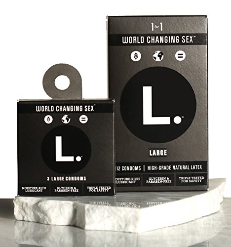L. condones grandes 12 Pack de naturales, condones Premium
