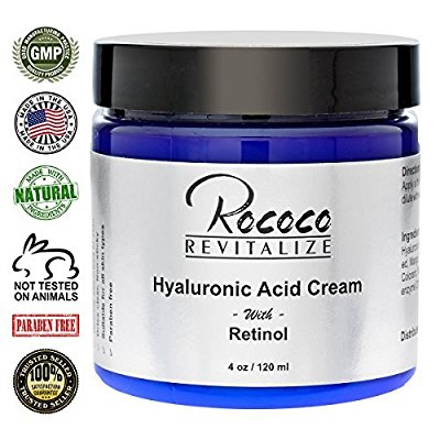 crema de ácido hialurónico con retinol vitamina A para anti envejecimiento anti arrugas - 4 oz 120ml