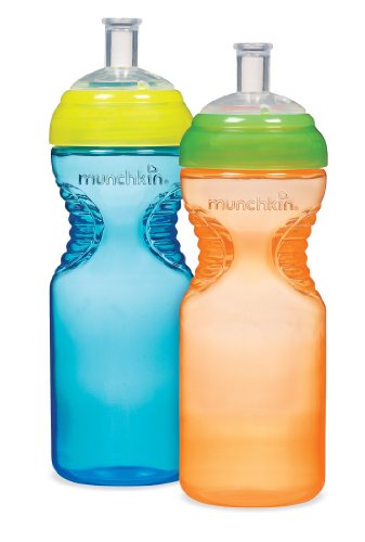 Munchkin BPA libre poderoso agarre deportes botella 2 Pack, 10 oz, colores varían (descontinuado por el fabricante)