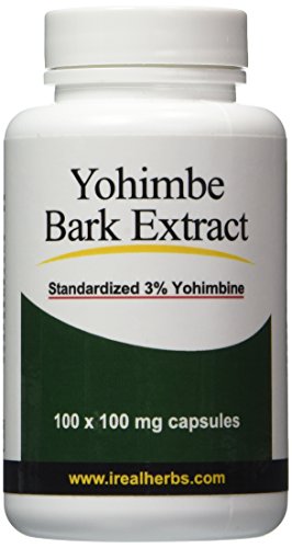 Extracto de corteza de yohimbe - estandarizado a 3% yohimbina HCL - 100 mg x 100 cápsulas
