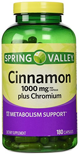 Spring Valley canela 1000 mg más cromo, 180 cápsulas