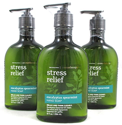 Lote de 3 baño y cuerpo funciona aromaterapia estrés socorro eucalipto menta verde jabón de la mano (eucalipto menta verde)