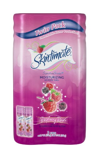 Firma de Skintimate aromas Twin Pack Shave Gel, lluvia frambuesa, 7 oz, cuenta 2