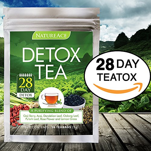 Naturaleza as té de desintoxicación de 28 días - mejor Teatox, cuerpo limpiar, distensión abdominal y reducción de grasa del cuerpo, hígado + piel de desintoxicación, pérdida de peso - bolsitas de té de hierbas chinas orgánicas 100% naturales - para hombr