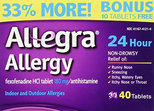 Allegra alergia 40 tabletas (Bonus Pack - 33% más) protección de 24 horas - Non Drowsy